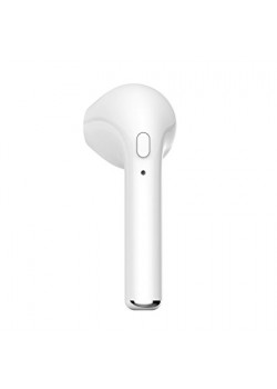 Wireless Bluetooth Mini Single Earphone With Mic (HBQ-i7), White